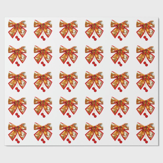 Regalo Papel De Envoltura Blanco De La Boda De Oro Y Las  (Superficie plana)