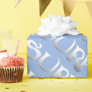 Regalo Papel de envoltura brillante azul surf