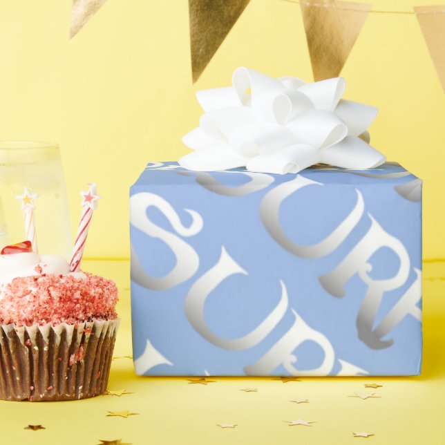 Regalo Papel de envoltura brillante azul surf (Fiesta de cumpleaños )