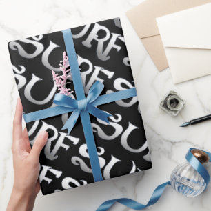 Regalo Papel de envoltura brillante con inclinación negra