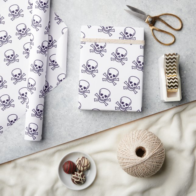 Regalo Papel de envoltura brillante Skull n Bones (Artesanía)