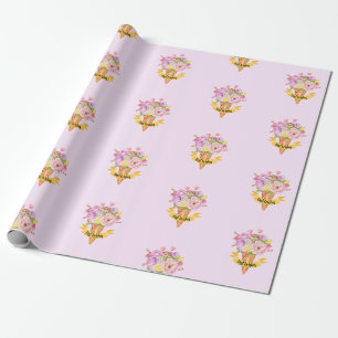 Regalo Papel de envoltura con helado de ducha de novia