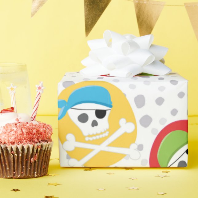 Regalo Papel de envoltura con motivos de diversión pirata (Fiesta de cumpleaños )
