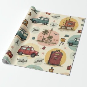 Regalo Papel De Envoltura Con Patrón De Viaje