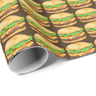 Regalo Papel de envoltura con tema de hamburguesa de ques