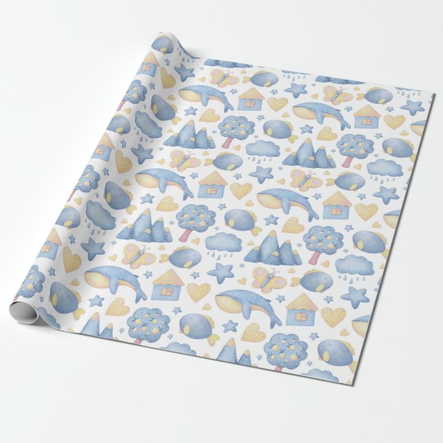 Regalo Papel de envoltura con tema para bebés (Desenrollado)