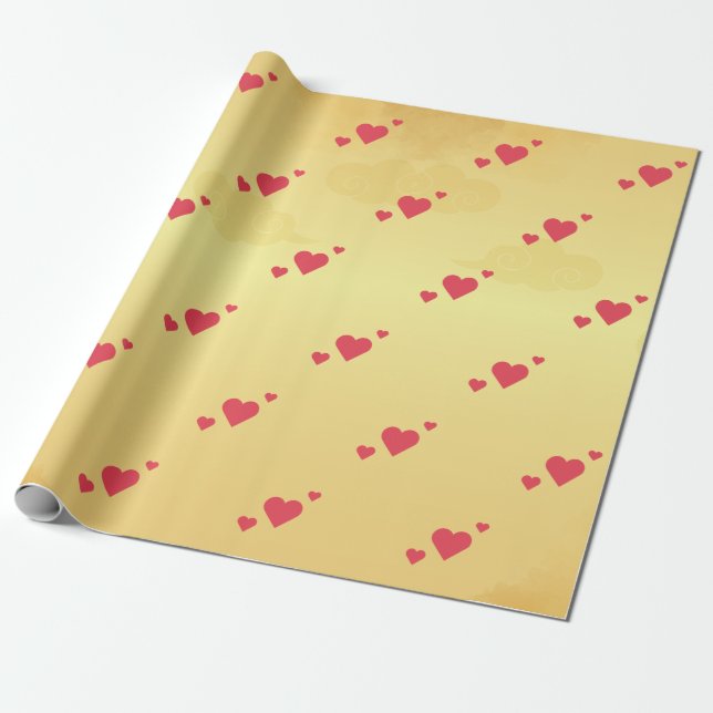 Regalo Papel De Envoltura Con Temas De Amor (Desenrollado)
