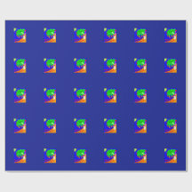 Papel de envoltura con un coco sobre