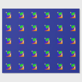 Regalo Papel de envoltura con un coco sobre