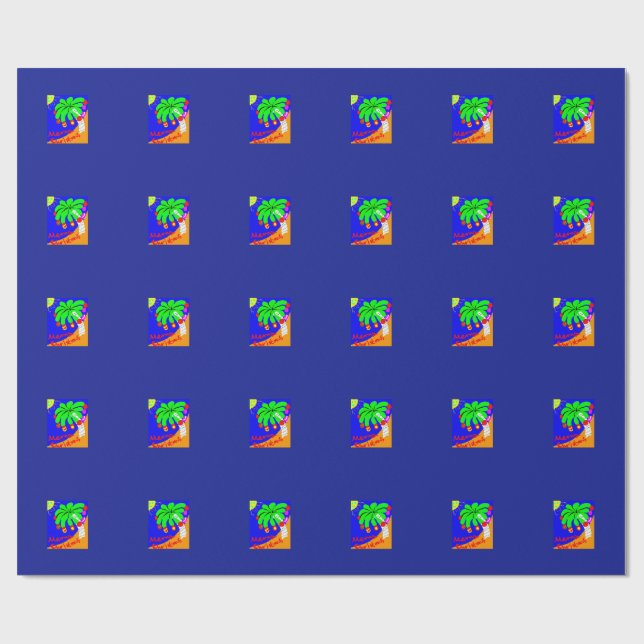 Regalo Papel de envoltura con un coco sobre (Superficie plana)