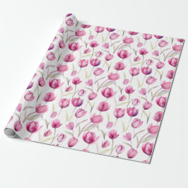 Regalo Papel de envoltura de acuarela floral - Tulipanes