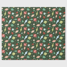 Regalo Papel de envoltura de adorno de Navidad vintage