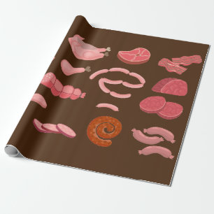 Regalo papel de envoltura de amante de salchicha