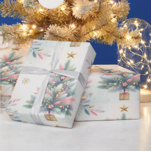 Regalo Papel de envoltura de árbol de Navidad Pastel