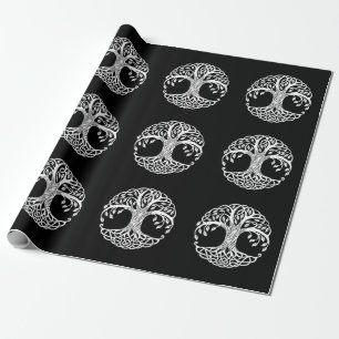 Regalo papel de envoltura de árboles celtas
