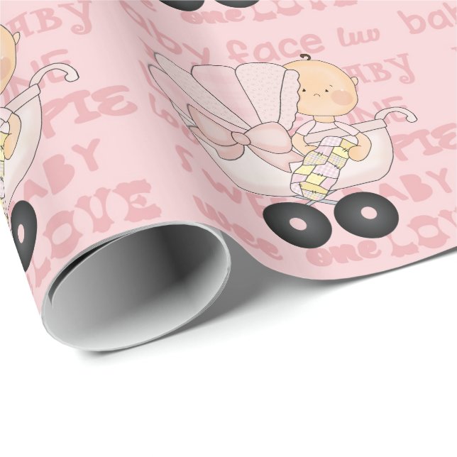 Regalo Papel de envoltura de Baby Shower para Baby Girl (Esquina del rollo)