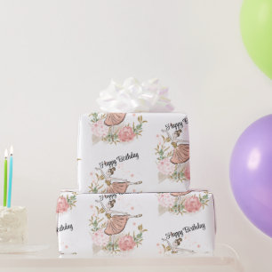 Regalo Papel de envoltura de ballet de cumpleaños feliz