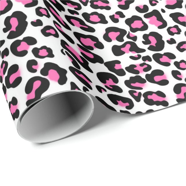 Regalo Papel de envoltura de bebé de leopardo rosa (Esquina del rollo)
