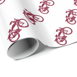 Regalo Papel de envoltura de bicicleta roja vieja