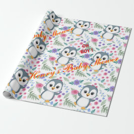 Regalo Papel de envoltura de Blu pingüino caprichoso pers