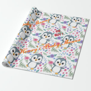 Regalo Papel de envoltura de Blu pingüino caprichoso pers
