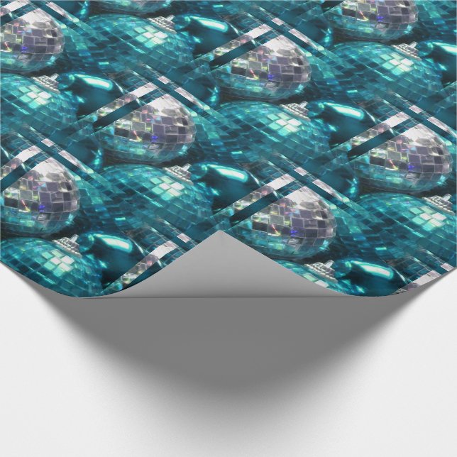 Regalo Papel de envoltura de Blue Baubles (Esquina)