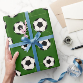 Regalo Papel de envoltura de bola de fútbol y fiesta de c