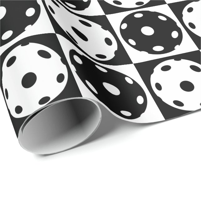Regalo 🖤 Papel de envoltura de bolas de picante negras y (Esquina del rollo)