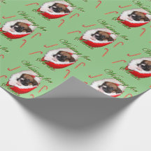 Papel de envoltura de cachorro de Navidades verdes