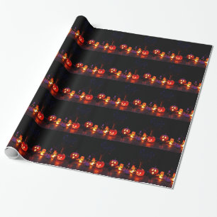 Regalo Papel de envoltura de calabazas de iluminación de 