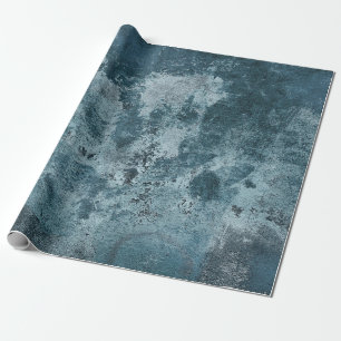 Regalo papel de envoltura de cemento azul angustiado