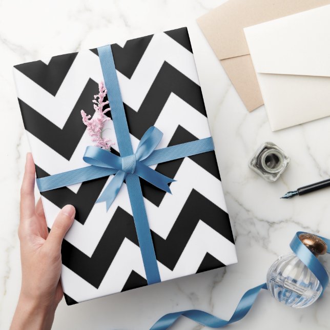 Regalo Papel de envoltura de Chevron con patrón blanco ne (Regalar)