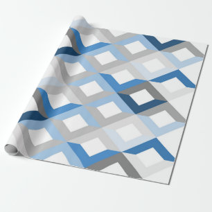 Regalo papel de envoltura de chevrons azules