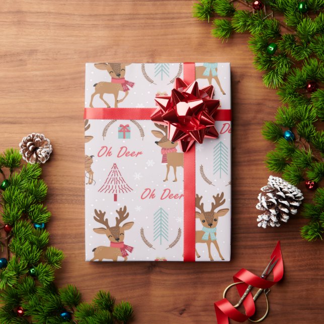 Regalo Papel de envoltura de ciervo festivo caprichoso (Regalo de vacaciones)