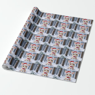 Regalo Papel de envoltura de conejo de Santa Hat