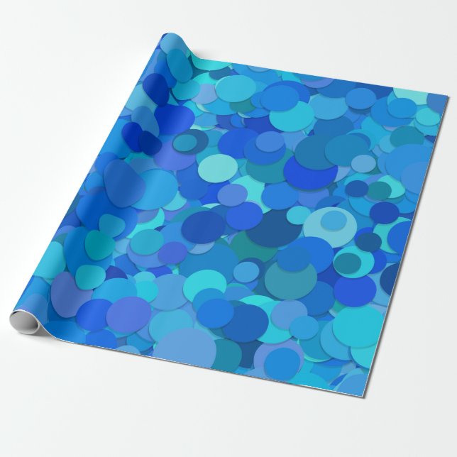Regalo papel de envoltura de confeti de punto azul (Desenrollado)
