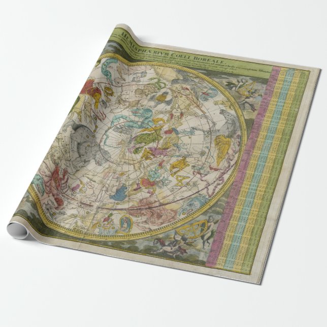 Regalo Papel de envoltura de constelación de época (Desenrollado)