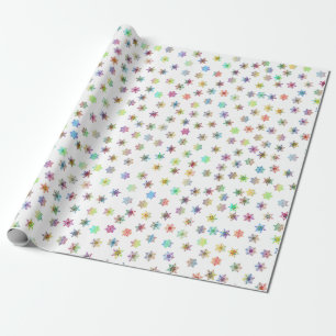 Regalo Papel de envoltura de copos de nieve coloridos