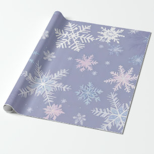 Regalo papel de envoltura de copos de nieve de cristal