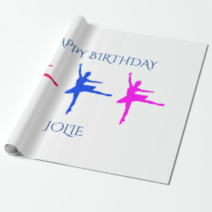 Regalo Papel de envoltura de cumpleaños Ballerina. Nombr
