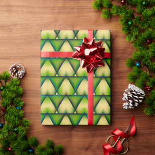 Regalo Papel de envoltura de decoración verde geométrica