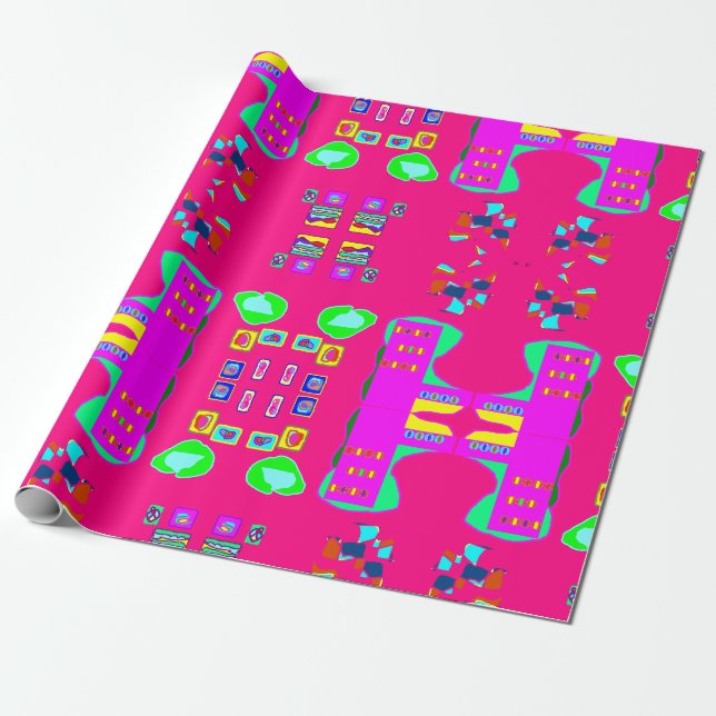 Regalo papel de envoltura de diseño con múltiples patrone (Desenrollado)
