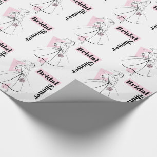 Regalo Papel de envoltura de ducha de novia rosa de moda