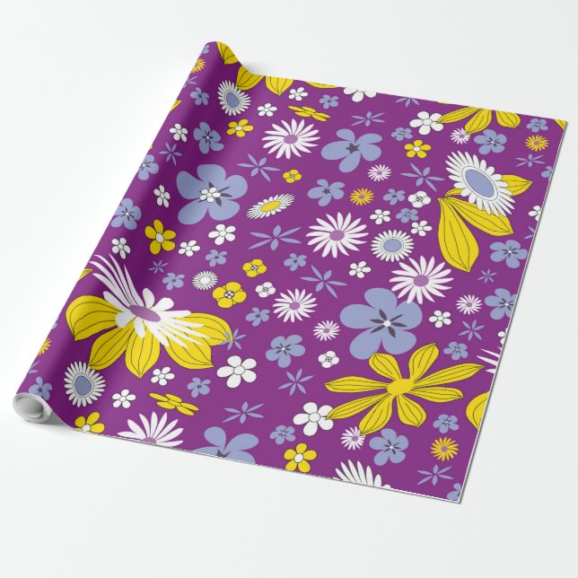 Regalo papel de envoltura de energía de flor (Desenrollado)