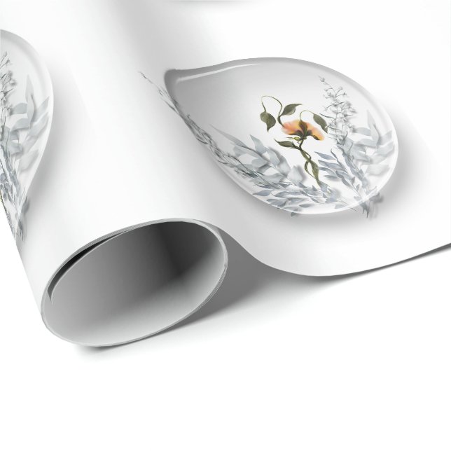 Regalo Papel de envoltura de esfera floral (Esquina del rollo)