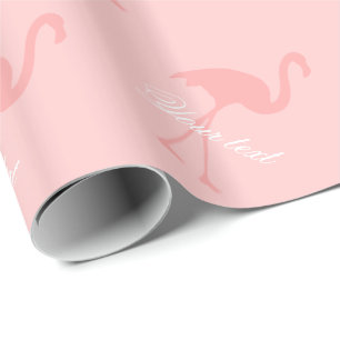 Regalo Papel de envoltura de flamingo rosa   Texto person
