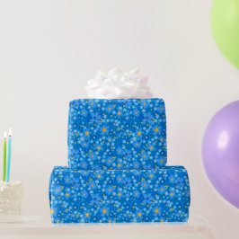 Regalo Papel de envoltura de flor de color azul