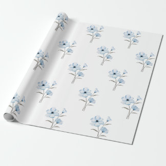 Regalo Papel de envoltura de flores azules