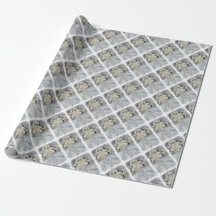REGALO PAPEL DE ENVOLTURA DE FLORES BLANCOS