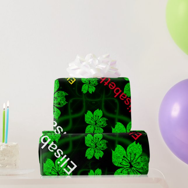 Regalo papel de envoltura de flores de asia verde (Regalos de fiesta)